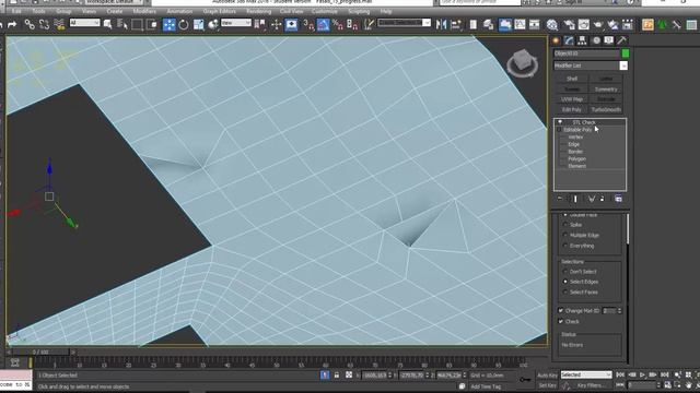 3ds max. Модификатор Stl Check находит разрывы в сетке
