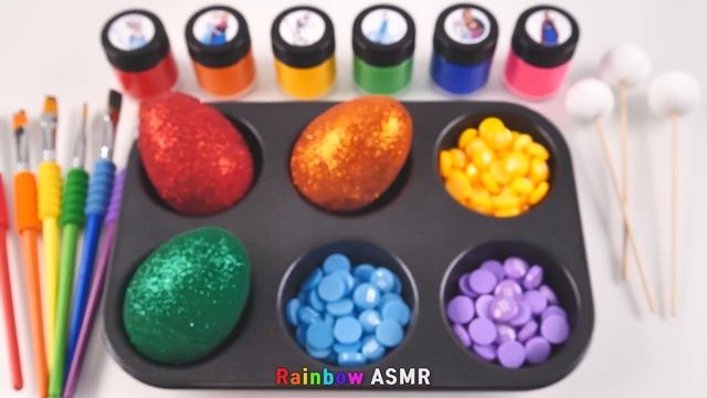 Satisfying Video l How to make Rainbow Lollipop Candy and Glossy Balls into Playdoh Cutting ASMR #5 смотреть онлайн