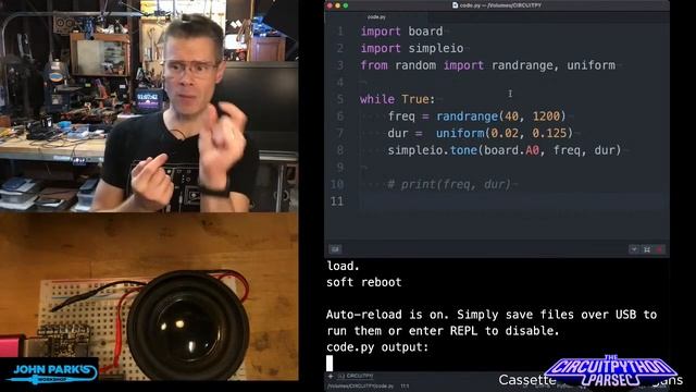 John Park's CircuitPython Parsec: Random Range Tones @adafruit @johnedgarpark #circuitpython смотреть онлайн