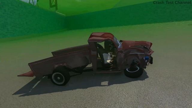 Crazy Vehicle High Speed Jumping through Green Or Red Slime Water Wall Crashes #2 - BeamNG drive смотреть онлайн