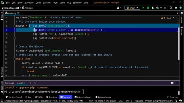 Python Spell Checker App - PySimpleGUI and TextBlob