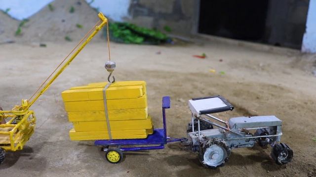 DIY Mini tractor trolley loading with mini Crane | Water pump science project | @Keep Villa смотреть онлайн