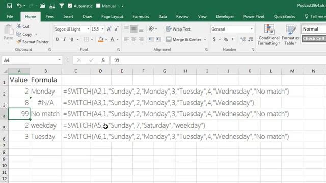 Excel - SWITCH versus CHOOOSE Function In Excel - Episode 1965