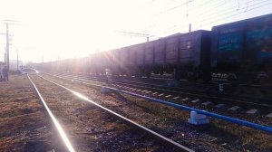 Тепловоз 2ТЭ116К-1029 с грузовым поездом