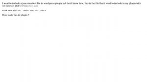 Wordpress: How to Include json manifest file in wp plugin?
