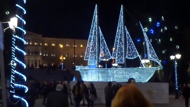 Афины готовятся к рождеству и новому 2015 году. смотреть онлайн