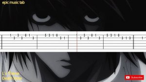 L´s Theme - Death Note OST - Guitar Tab Tutorial - How to play - lesson - acoustic - Piano - Anime