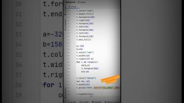 OYO LOGO IN PYTHON, HOW TO CREATE OYO LOGO IN PYTHON TURTLE @CODEWITHHARRY @CODEWITHOM @cwh