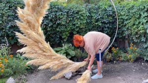 Фотозона из тростника пампасной травы камыша.Монтаж выездной церемонии.Арка из пампасной травы