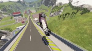 С  трамплина на большой скорости в BeamNG drive