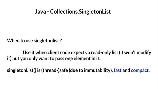 JAVA SINGLETONLIST EXAMPLE CODE DEMO | WHEN TO USE JAVA SINGLETONLIST CODE DEMO | InterviewDOT