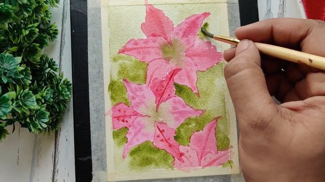 Watercolor Loose Floral Postcards - How to Paint Stargazer Lily смотреть онлайн