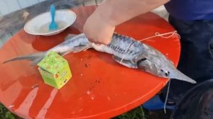 Стерлядь на угольном гриле.