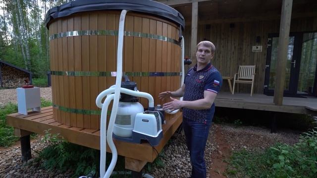 БАНЯ ИЗ МОДУЛЯ с горячей уличной купелью с подогревом смотреть онлайн