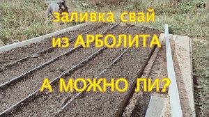 первые сваи из арболита / фундамент из арболита