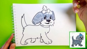 Пошаговый урок по рисунку собаки для детей 6 лет | Урок по рисованию щенка