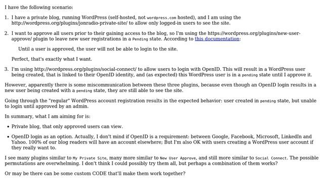 Private WordPress blog, requires user registration approval, and allowing users to login with... смотреть онлайн