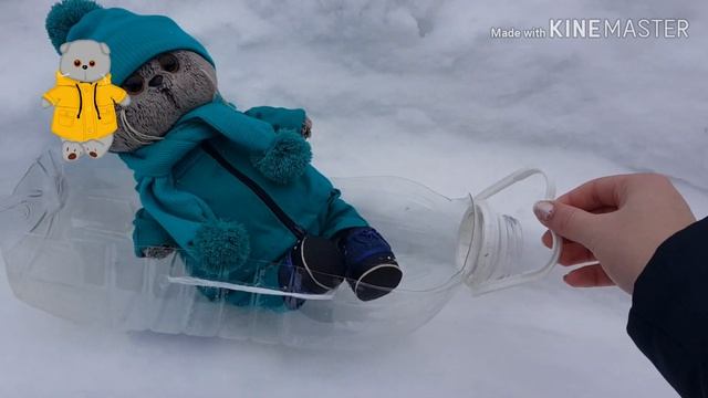 Горка из снега для Басика!|КАК СДЕЛАТЬ САНКИ?|Basik TV смотреть онлайн