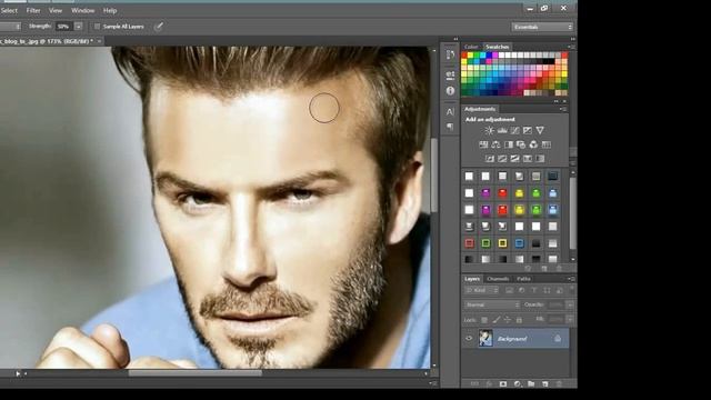 photoshop tutorial 50 years old men became 25 years old young boy makeOver David Beckham смотреть онлайн