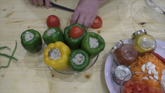 ПОСТНЫЕ ФАРШИРОВАННЫЕ ПЕРЦЫ БЕЗ МЯСА С РИСОМ И ГРИБАМИ