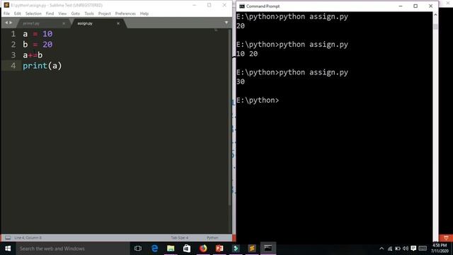 08 Assignment operator in python
