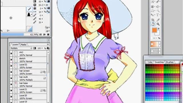 Anime OpenCanvas Drawing Process