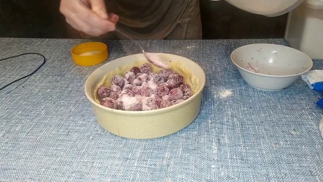 Киш вишнево-творожный. Десерт. Cherry-curd Quiche. Dessert.#готовимдома