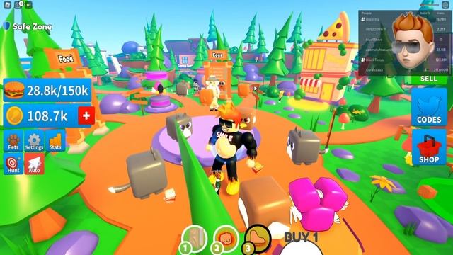 У КОГО БОЛЬШЕ ЖИВОТ? ДЕВУШКА НУБИК против ПРО в Munching Simulator! Roblox смотреть онлайн