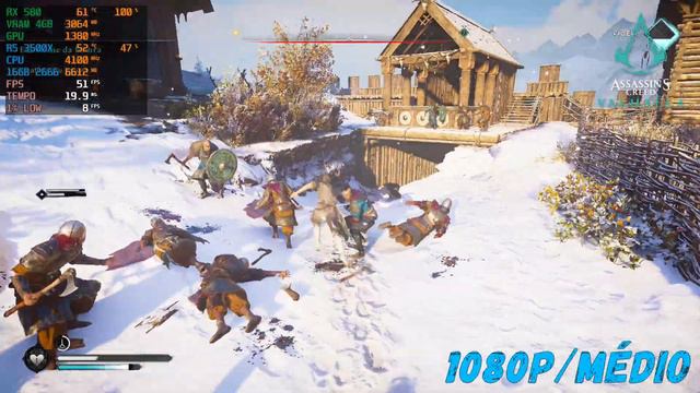 ASSASSINS CREED VALHALLA - GAMEPLAY/TESTE - RX580+R5 3500X смотреть онлайн