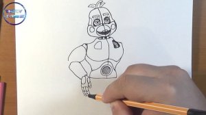 How to draw Funtime Chica, FNaF, Как нарисовать Фантайм Чику, ФНаФ
