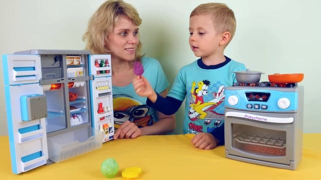 Кухня для детей с Даником и мамой - Развивающие видео Носики Курносики для детей смотреть онлайн