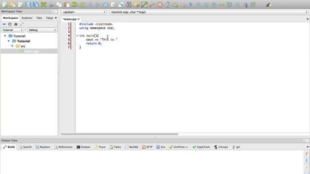 How to write and run a C++ program in Codelite