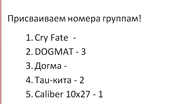 Последовательность выступления!