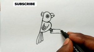 how to draw a bird from letter B | parrot drawing | birds drawing