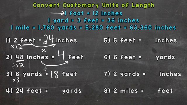 Converting Customary Units of Length (Inches, Feet, Yards, and Miles) смотреть онлайн