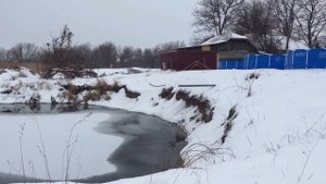 Работа экскаватора драглайна зимой