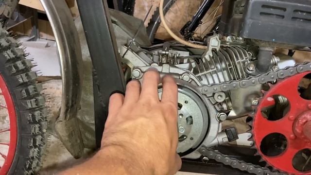 Мопед с двигателем от мотоблока. Чего там с ним?