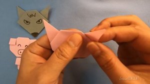 How to make Origami The Three little Pigs and the Wolf  / Step by step Origami Tutorial