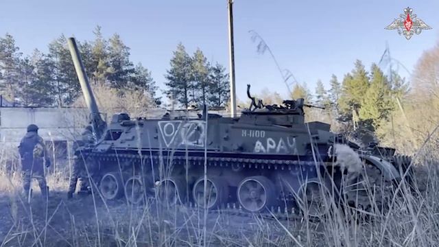 Боевая работа расчётов самоходных миномётов «Тюльпан»