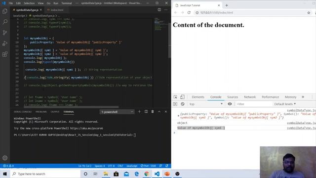 Lecture 6.9: Symbol Datatype in JavaScript | JavaScript Tutorial for Beginners| ECMAScript 2015 |ES