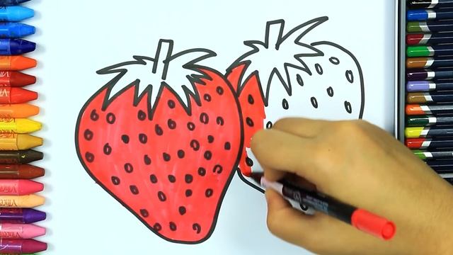 Как нарисовать клубника | Раскраски детей HD | Рисование и окраска | Рисование для детей смотреть онлайн