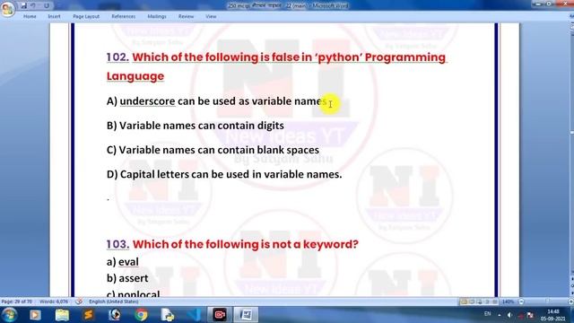 O Level Python Marathon Class 2023 | Python MCQ Questions and Answers | O Level m3-r5 Python Class