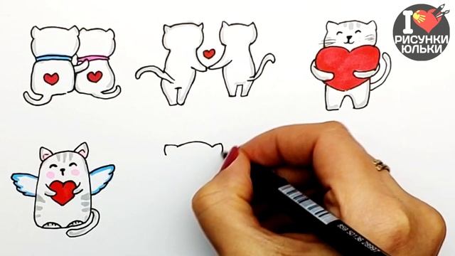 DIY  Милые наклейки на День Влюбленных своими руками, без клея. @risunki_yulki