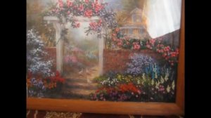 Мое ХОББИ- ВЫШИВКА ЛЕНТАМИ. Картина Уютный дворик вышитая лентами. по картине Томас Кинкейд.