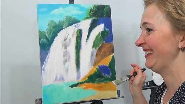 Как написать пейзаж с водопадом быстро и реалистично. Вебинар с Татьяной Букреевой. смотреть онлайн