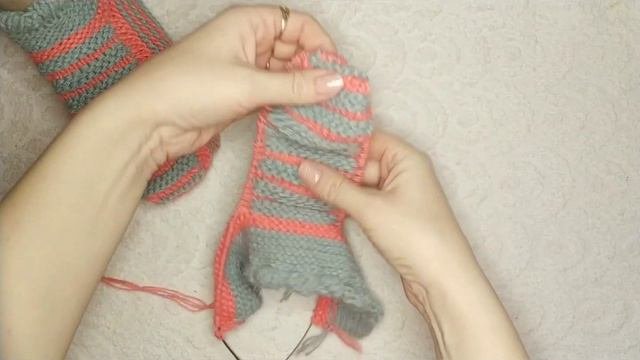 #следкиспицами #тапочкиспицами Двухцветные тапочки /следки без шва по подошве (р.38-39)