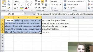 Excel Video 260 Use Fill Justify to Manage Text