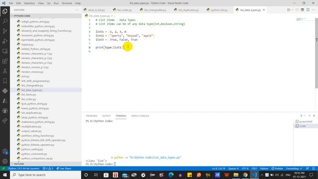 Python List Data Type #90 #lingarajtechhub