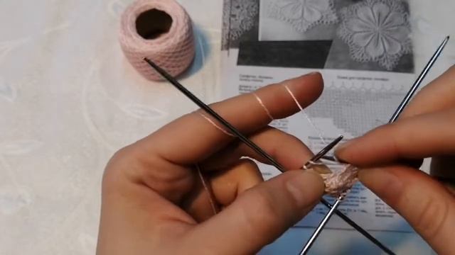 Мастер класс по вязанию ажурной салфетки спицами. Часть 1.