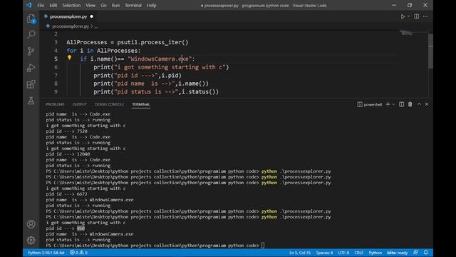 Camera And Process Explorer In Python Hack The Day